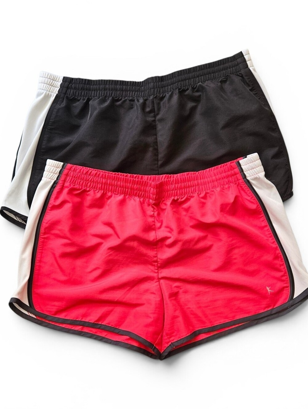 Danskin Now Athletic Running Shorts Bundle Set of 2 Red and Black White  XL